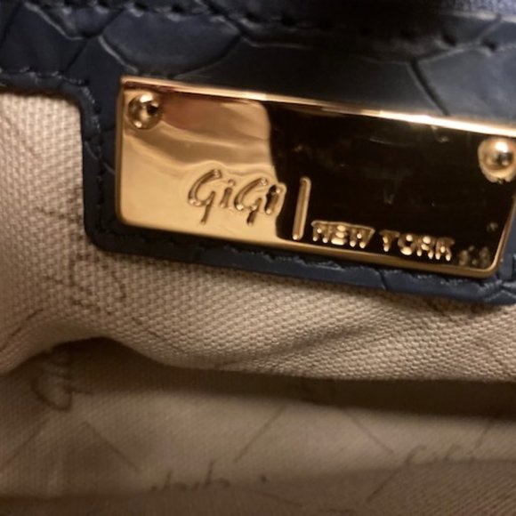 Gigi New York Navy Python Teddie Tote - Picture 5 of 6